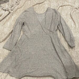 LOFT Gray Long Sleeve Dress